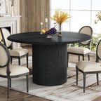 Tribesigns 47" Round Dining Table for 4, Farmhouse Kitchen Table with Metal Base, Modern Small Dinner Table for Dining Room,Kitchen (Chairs Not Included)