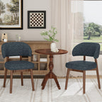 MALOL Wooden Dining Chairs Set of 4, Modern Upholstered Dining Room Kitchen Side Chairs with Curved Open Back for Living Room/Restaurant/Cafe, Brown