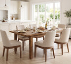 RIVOVA Upholstered Dining Chairs Set of 4, Modern Wooden Dining Room Chair Linen Fabric Kitchen Chairs Farmhouse Dinner Chair with Hardwood Frame, Beige