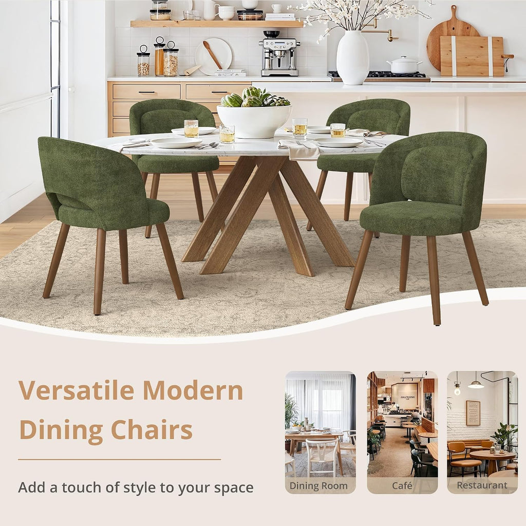 LUE BONA Dining Chairs Set of 4 with Lumbar Support, Green