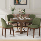 MALOL Wooden Dining Chairs Set of 6, Upholstered Kitchen & Dining Room Chairs with Thickened Wooden Legs, Farmhouse Side Chairs, Beige
