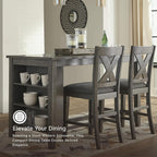 Signature Design by Ashley Caitbrook Counter Height Dining Table, Gray