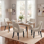 UVV Wooden Dining Chairs Set of 2, Mid Century Modern Chenille Upholstered Dining Room Chair Kitchen Chairs, Farmhouse Dinner Chair with Solid Wood Legs for Kitchen Dining Room, Green
