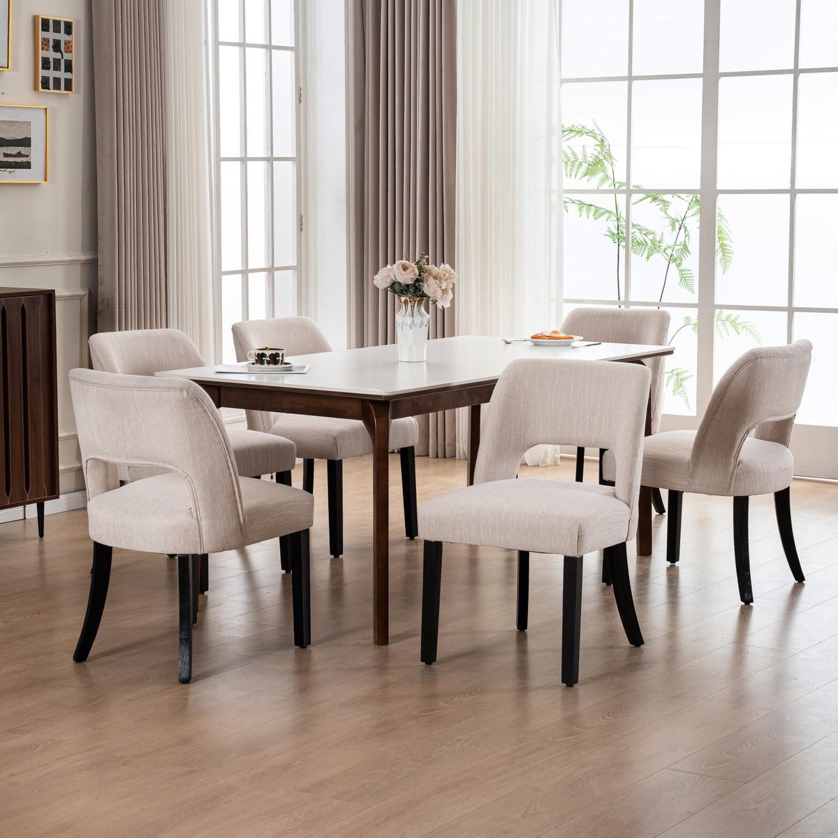 VKNOW Dining Chairs Set of 4, Fabric Dining Chairs, Green