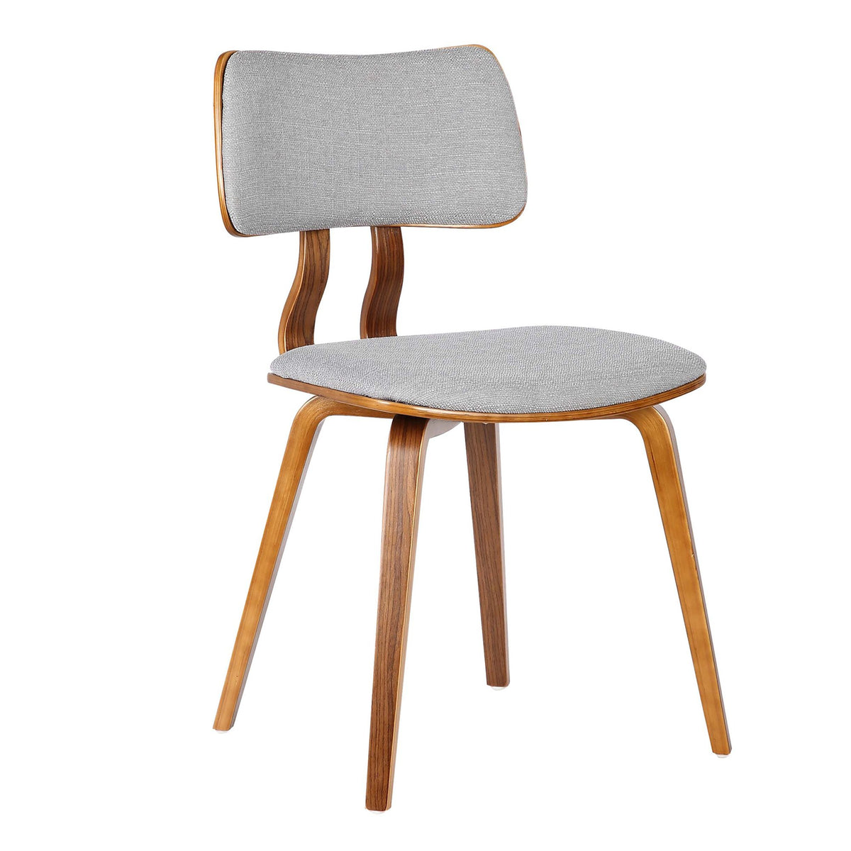 Armen Living Jaguar Dining Chair in Charcoal Fabric and Walnut Wood Finish,Charcoal/Walnut Finish 20D x 18W x 29H in