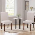 MALOL Upholstered Dining Chairs Set of 4, Fabric Dining Room Chairs, Modern Wooden Dining Chair, Kitchen Side Chairs, Farmhouse Dinner Chair with High Back for Kitchen, Beige