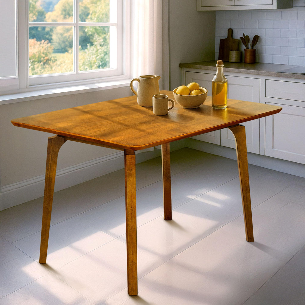 Acacia Verve 48" Solid Wood Dining Table for 4, Rectangular Acacia Wood Kitchen Table, Modern Farmhouse Style, Rustic Natural Finish, Dining Room Furniture, Seats 4 Comfortably, Walnut