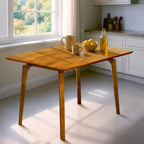 Acacia Verve 48" Solid Wood Dining Table for 4, Rectangular Acacia Wood Kitchen Table, Modern Farmhouse Style, Rustic Natural Finish, Dining Room Furniture, Seats 4 Comfortably, Walnut