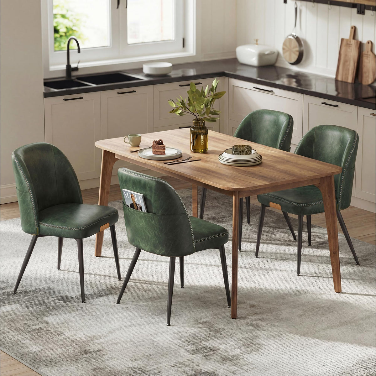 VASAGLE Dining Chairs Set of 2, Upholstered Kitchen Chairs