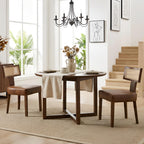 HNY Mid Century Modern Dining Chairs Set of 4, Upholstered Linen Kitchen & Dining Room Chairs with Ergonomic Curved Backrest, Solid Wood Legs, Farmhouse Accent Chair for Home, Apartment, Beige