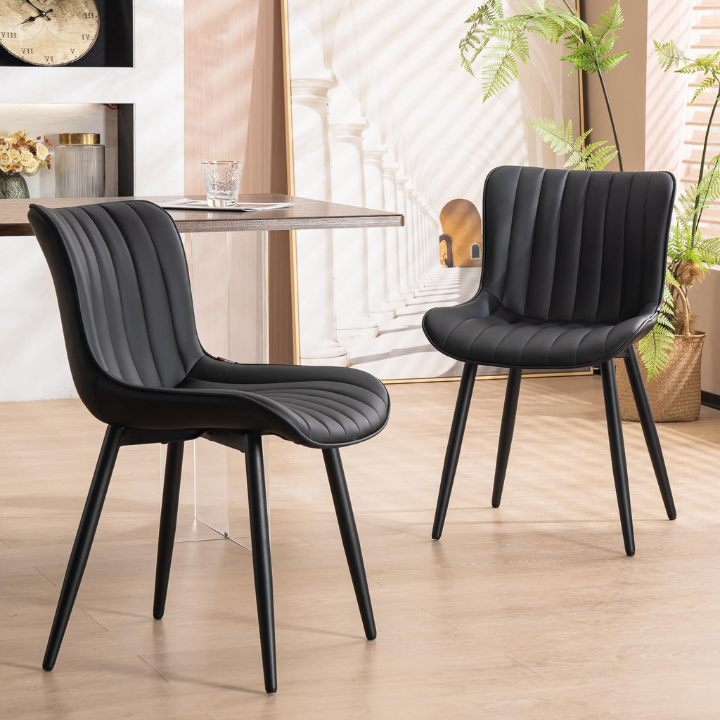 YOUNUOKE Dining Chairs Set of 2 Mid-Century Modern Kitchen Chairs Khaki