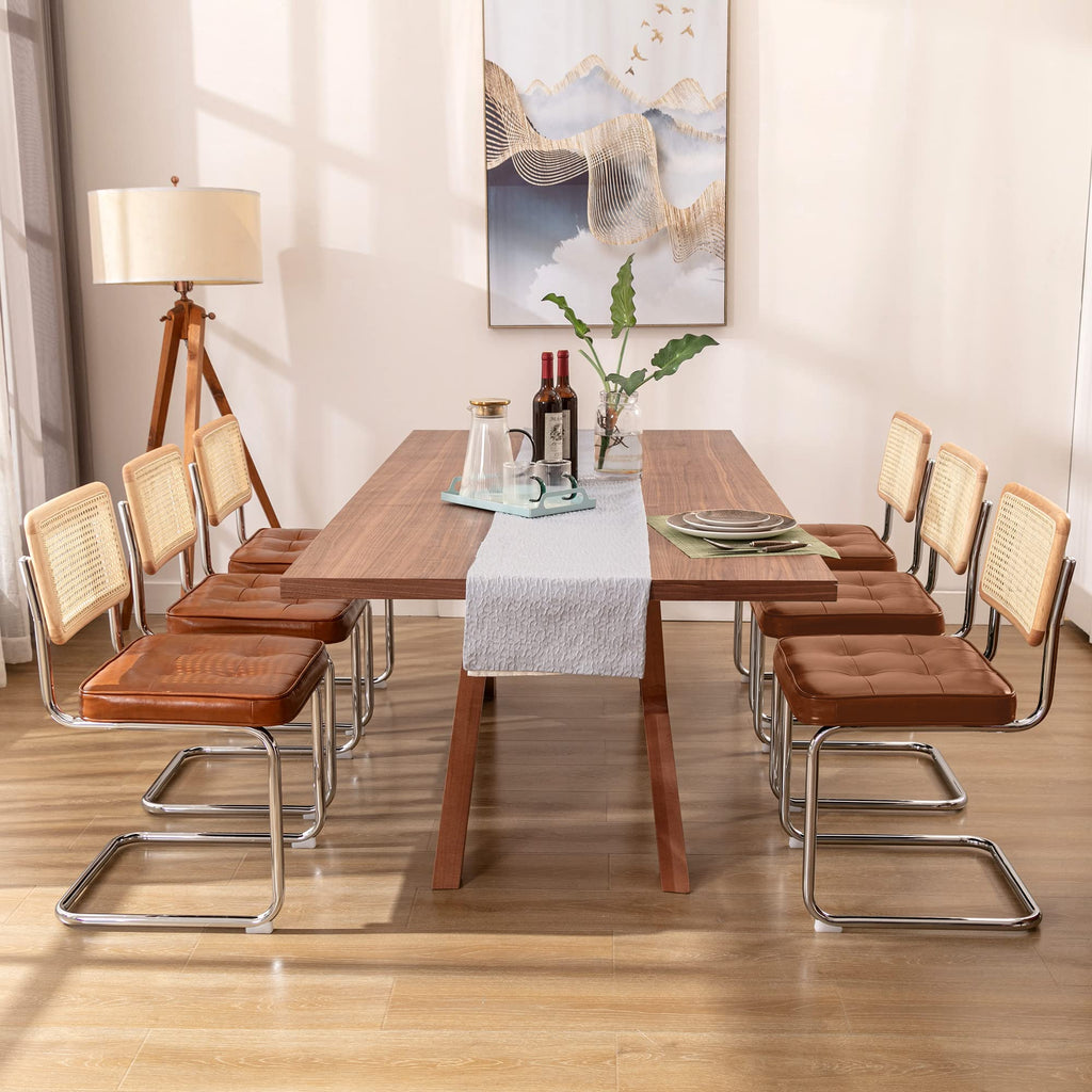 Zesthouse Natural Rattan Dining Chairs Set of 2, Modern Cesca Kitchen Chair
