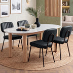 OLIXIS Dining Chairs Set of 6, Upholstered Kitchen Chairs, Black