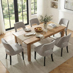 keoni Wooden Dining Chairs Set of 4 with Black Rubberwood Legs and Backrest