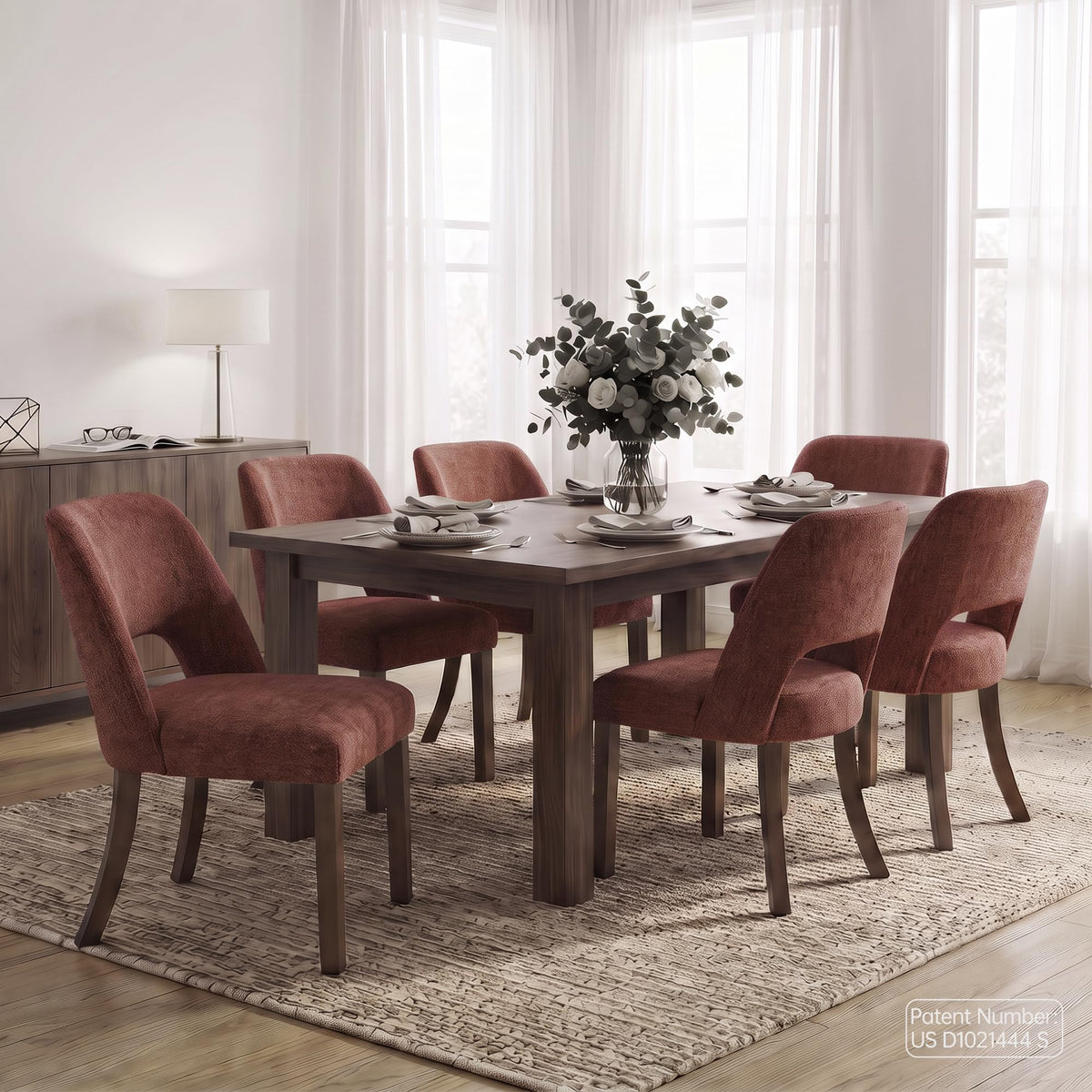 VKNOW Dining Chairs Set of 4, Fabric Dining Chairs, Green