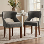 Wooden Dining Chairs Set of 4,Modern Fabric Upholstered Dining Room Chair Kitchen Side Chairs with Solid Wood Legs,Mid Century Farmhouse Dinner Chairs for Kitchen Dining Room,Restaurant,Green