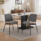REONEY Dining Chairs Set of 2, Mid-Century Modern Kitchen Chairs, Black