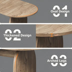 55"-70.8" Extendable Oval Dining Table for 4-8 with Built-in Flip Leaf