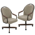 Chromcraft Bailey 4pc Swivel Kitchen Dining Chair - Light Sand-Chestnut