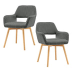 Mid Century Modern Dining Chairs Set of 2 & 4 & 6 Comfy Accent Chair Upholstered Kitchen Dining Living Room Chairs for Bedrooms Waiting Room Home Arm Desk Chair No Wheels (Wool White, 2)