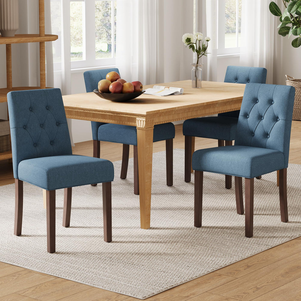 Upholstered Dining Chairs Set of 4 - Modern Parsons Chairs