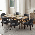 VKNOW Modern Dining Chairs Set of 4 with Rubberwood Legs, Beige