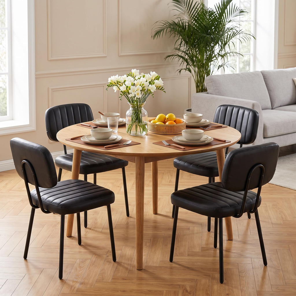 Dining Chairs Set of 2, PU Leather Upholstered Kitchen Chairs