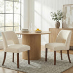keoni Wooden Dining Chairs Set of 4 with Black Rubberwood Legs and Backrest