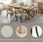 VKNOW Modern Dining Chairs Set of 4 with Rubberwood Legs, Beige