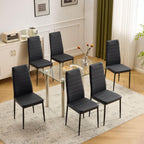 Karl home Dining Chairs Set of 4, PU Leather & High Back, Black
