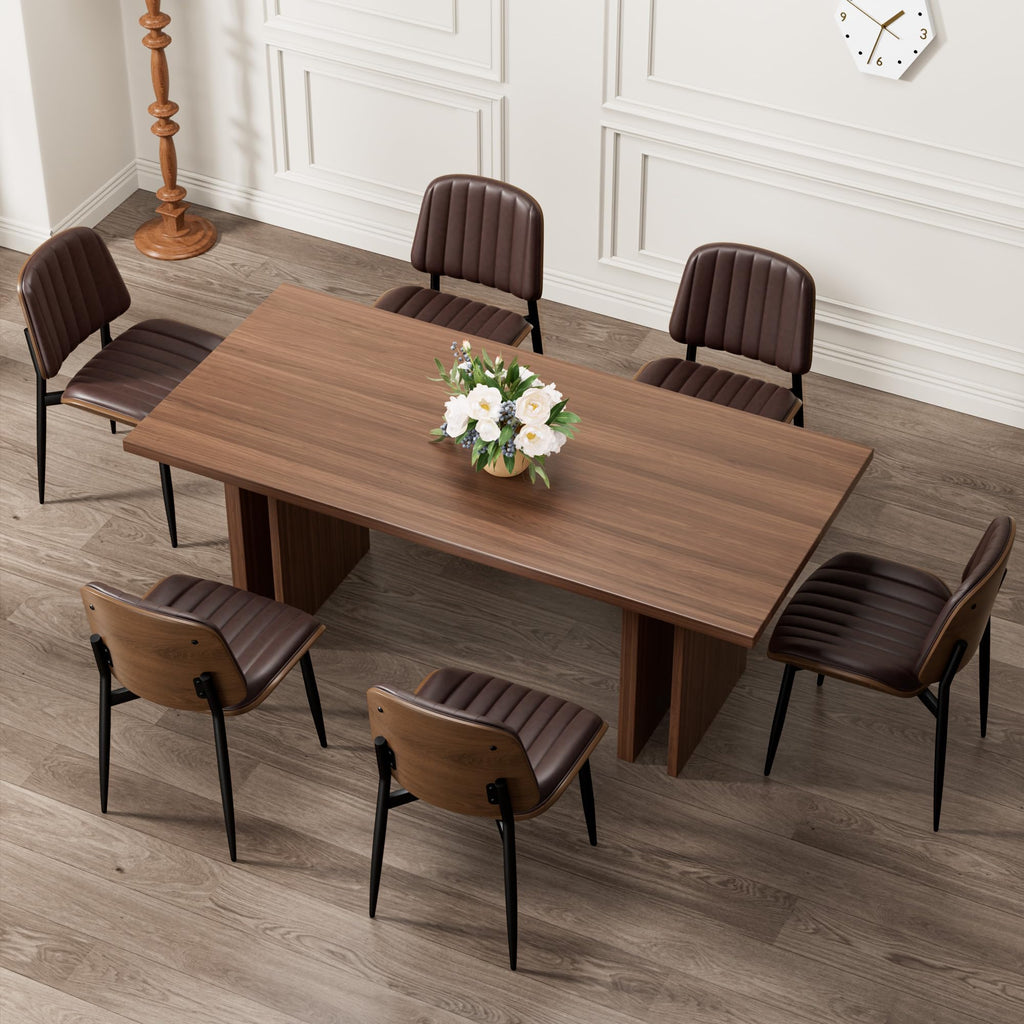REONEY Dining Chairs Set of 2, Mid-Century Modern Kitchen Chairs, Black