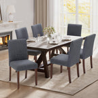 MALOL Upholstered Dining Chairs Set of 4, Fabric Dining Room Chairs, Modern Wooden Dining Chair, Kitchen Side Chairs, Farmhouse Dinner Chair with High Back for Kitchen, Beige
