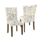 HomePop Parsons Classic Upholstered Accent Dining Chair, Set of 2, Suri Blue