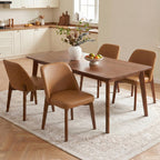 Usaint Modern Wooden Dining Chairs Set of 4 with Rubberwood Legs，Beige