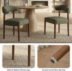 VKNOW Wooden Dining Chairs Set of 4 with Walnut Wood Legs and Curved Back