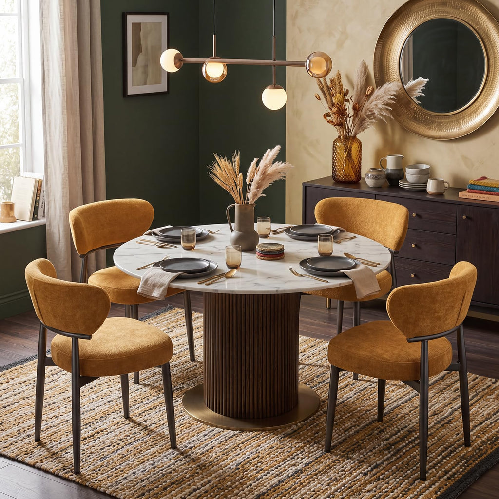 Dining Chairs Set of 4, Modern Upholstered Fabric Dining Chairs