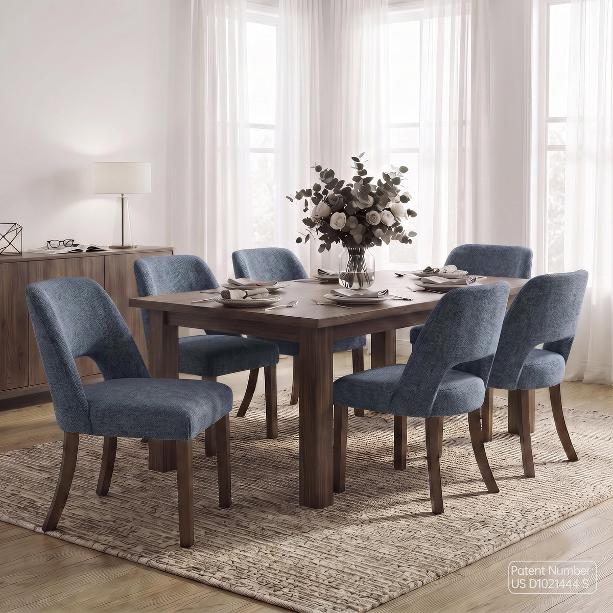 VKNOW Dining Chairs Set of 4, Fabric Dining Chairs, Green