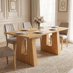 Garvee 63" Dining Table for 4-6 People, Modern Kitchen Table, Light Oak