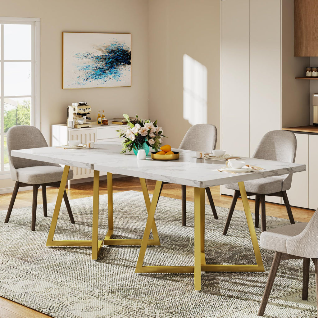 Tribesigns Square Dining Table for 2, 31.5" Industrial Dinner Table with Metal Base, Kitchen Table for Dining Room, Small Space, Apartment