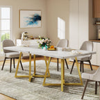 Tribesigns Square Dining Table for 2, 31.5" Industrial Dinner Table with Metal Base, Kitchen Table for Dining Room, Small Space, Apartment