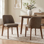 Usaint Modern Wooden Dining Chairs Set of 4 with Rubberwood Legs，Beige