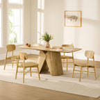 CHITA Soild Wood Dining Chairs Set of 4, Oak Wood Kitchen Chairs, Walnut