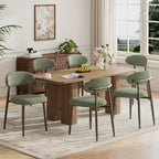 MALOL Dining Chairs Set of 4, Upholstered Kitchen & Dining Room Chairs with Curved Back and Bronze Metal Legs, Comfortable Modern Dining Side Chairs for Dining Room, Kitchen, Brown