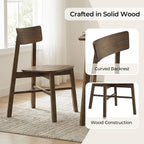 CHITA Soild Wood Dining Chairs Set of 4, Oak Wood Kitchen Chairs, Walnut