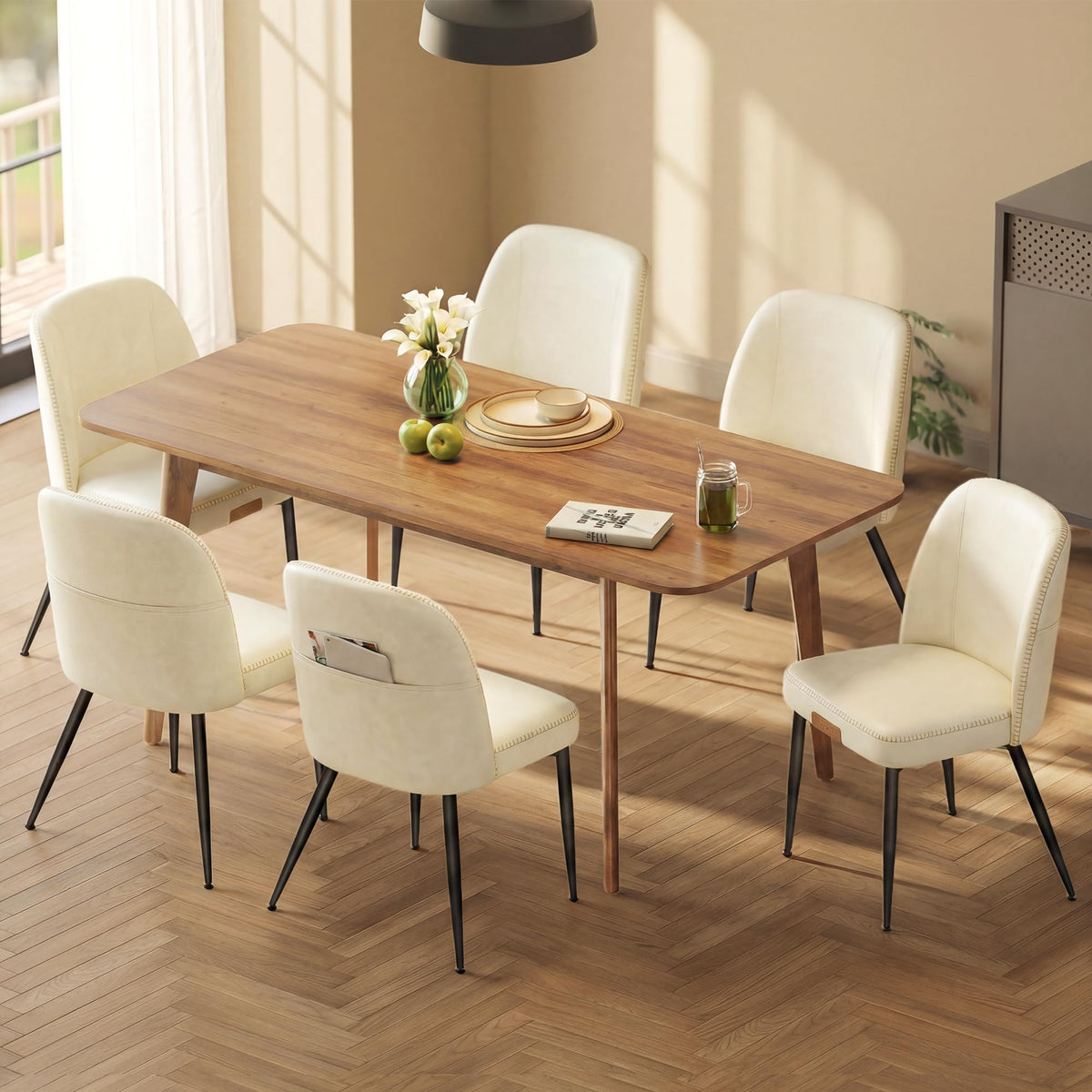 VASAGLE Dining Chairs Set of 2, Upholstered Kitchen Chairs