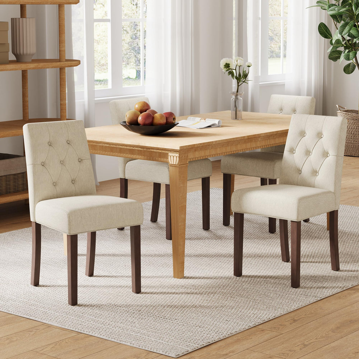 Upholstered Dining Chairs Set of 4 - Modern Parsons Chairs