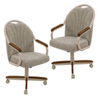 Chromcraft Bailey 4pc Swivel Kitchen Dining Chair - Light Sand-Chestnut