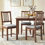 HOMCOM Wooden Dining Chairs Set of 2 with Slat Back, Farmhouse, Walnut