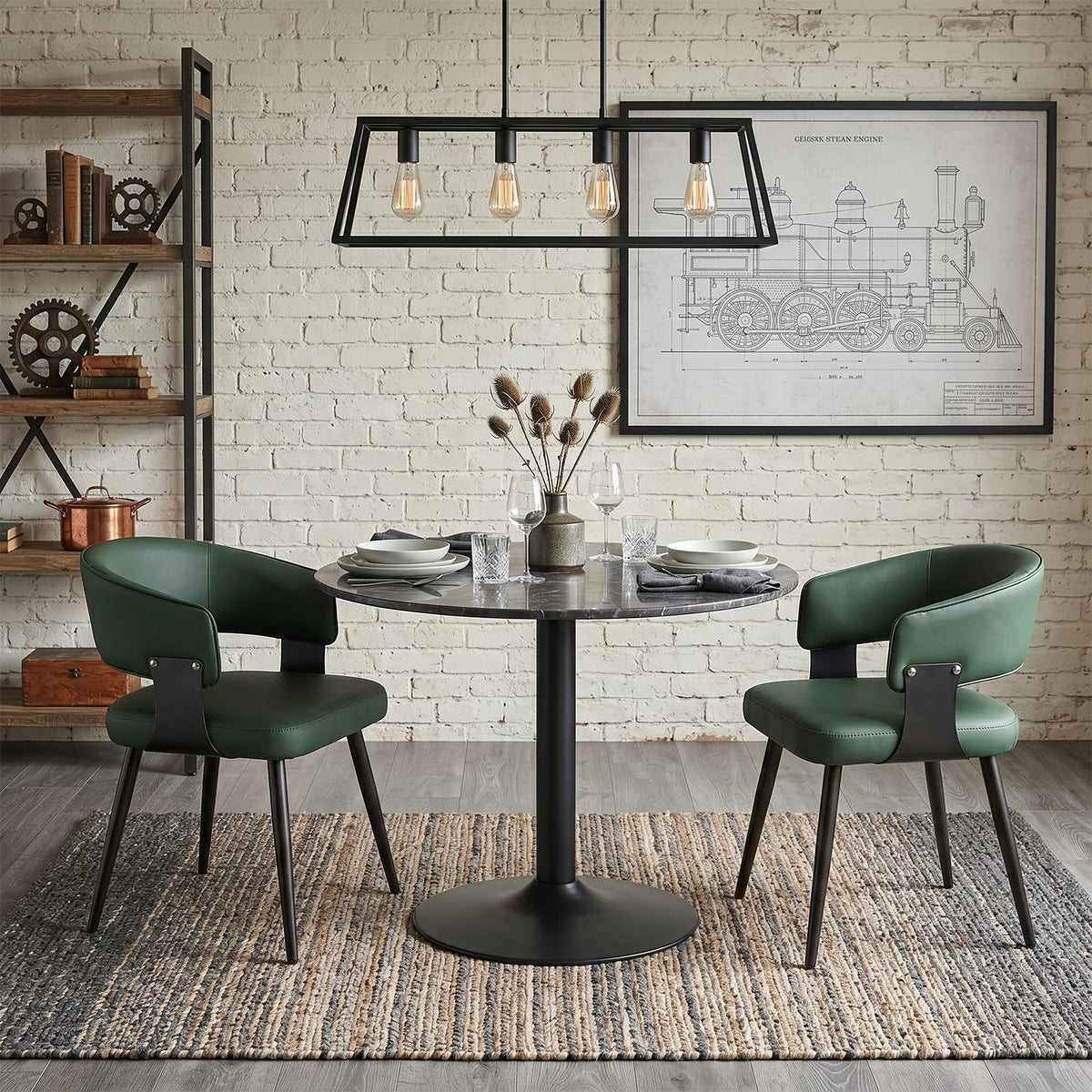 Dining Chairs Set of 4, Modern Faux Leather Kitchen Chairs
