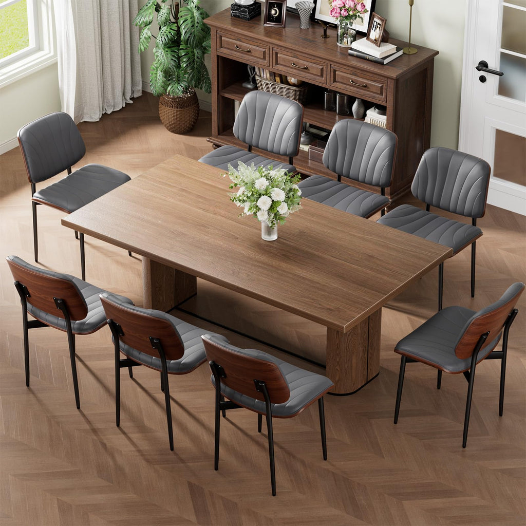 REONEY Dining Chairs Set of 2, Mid-Century Modern Kitchen Chairs, Black